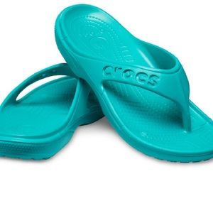 Tropical Teal Crocs Flip Flops